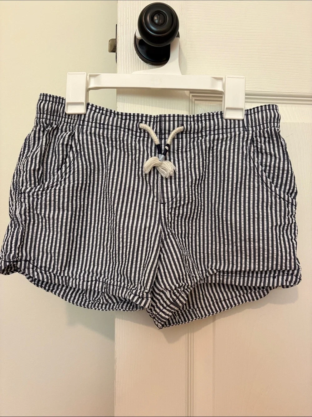 Old Navy Navy and White Striped Drawstring Kids Shorts